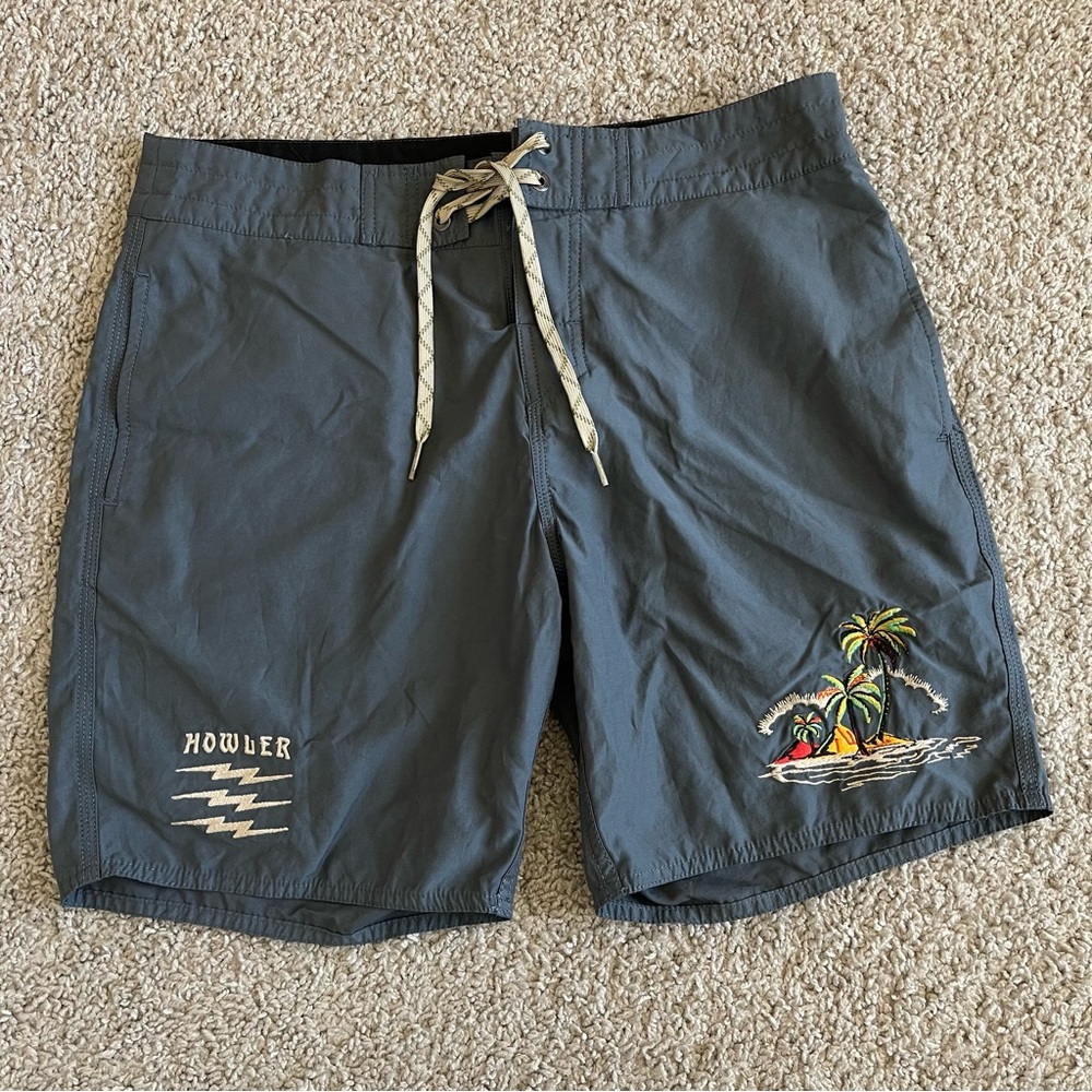 Howler Brothers Embroidered Croatan Boardshorts Swim Trunks